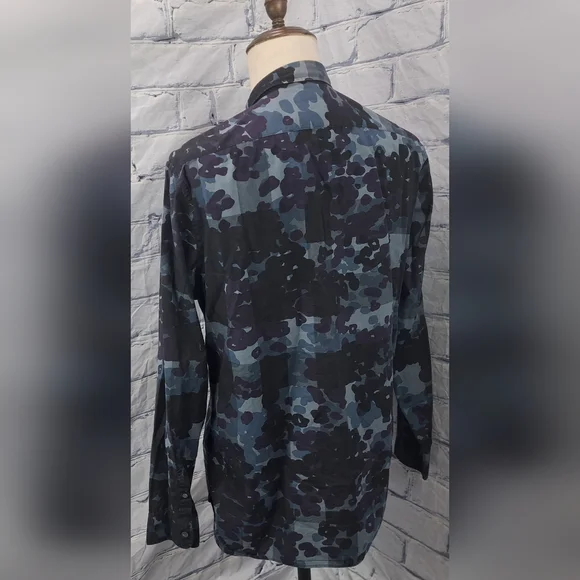 Burberry Men's Alden Multi Camo Button Down Trim Fit Sport Shirt Camo $425 XL - Picture 9 of 13